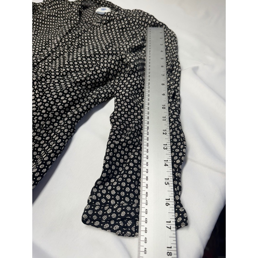 Old Navy Womens Black White Floral Long Sleeve Tiered Ruffle Midi Dress Size M - Picture 3 of 9